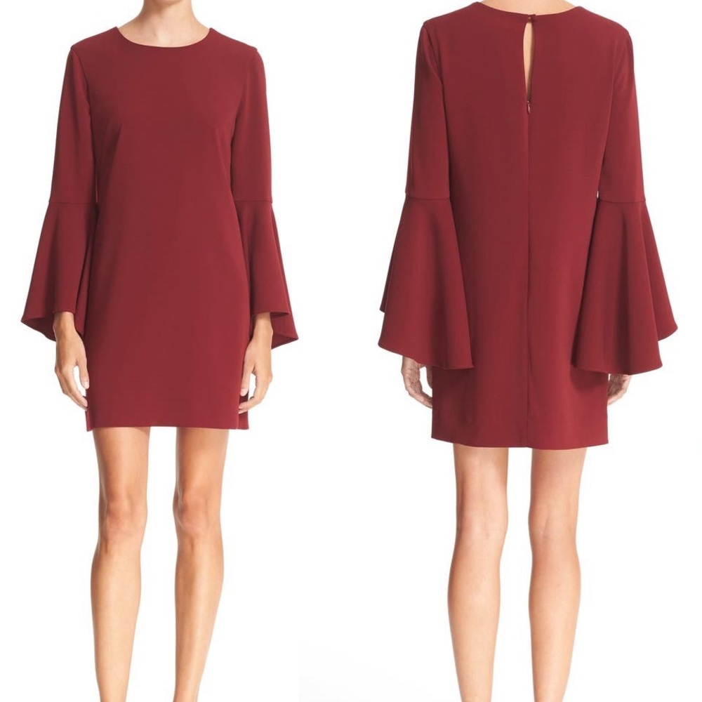 Milly Bell Sleeve Dress - Burgundy
